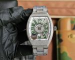 Franck Muller Vanguard Yachting V45 44*54mm ETA2824 Movement Iced Out Green Markers Watch